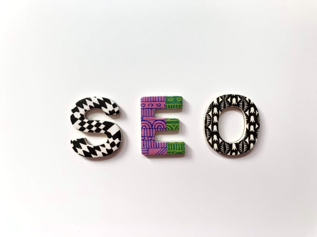  Letters spelling the acronym SEO, standing for search engine optimization