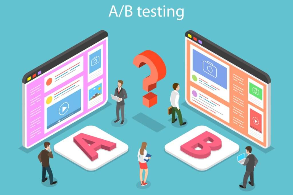 Graphic concept of AB testing for CRO
