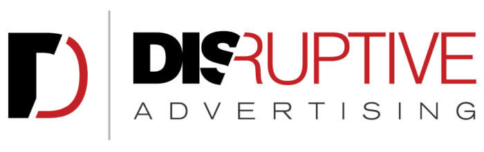 Disruptive advertising logo